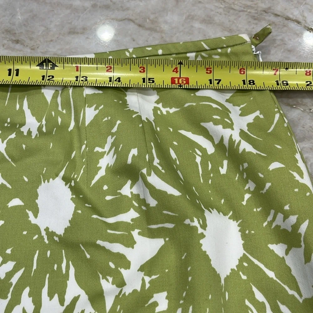 Talbots‎ | Spring Green Splatter Daisy Floral Cotton Pencil Skirt | Size 16